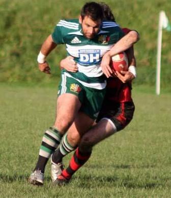 Mike Georgiou- scoring a try for Whitland Mike Georgiou- scoring a try for Whitland